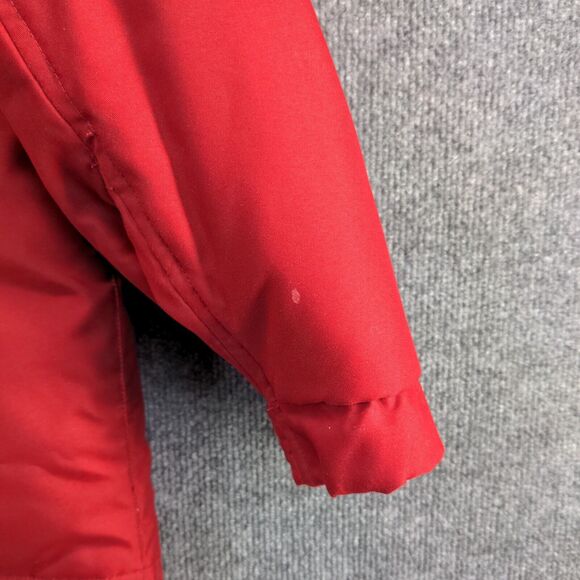 Lauren Ralph Lauren Men's Down Vegan Fur Hooded Parka Jacket Red Small - Picture 10 of 16